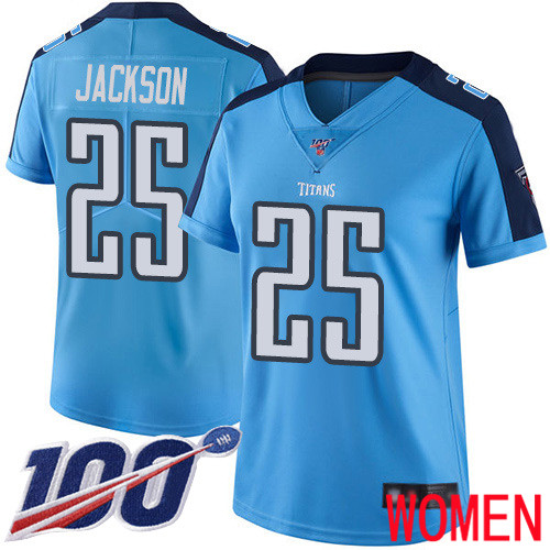 Tennessee Titans Limited Light Blue Women Adoree Jackson Jersey NFL Football 25 100th Season Rush Vapor Untouchable